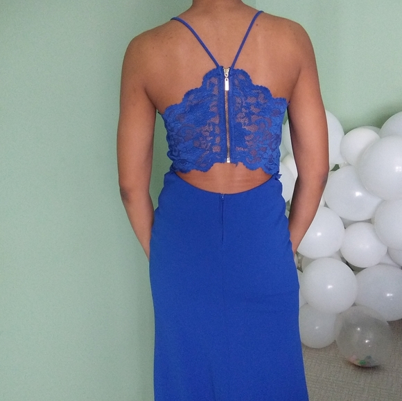 Women's B darlin royal sleeveless long dress - Picture 6 of 12